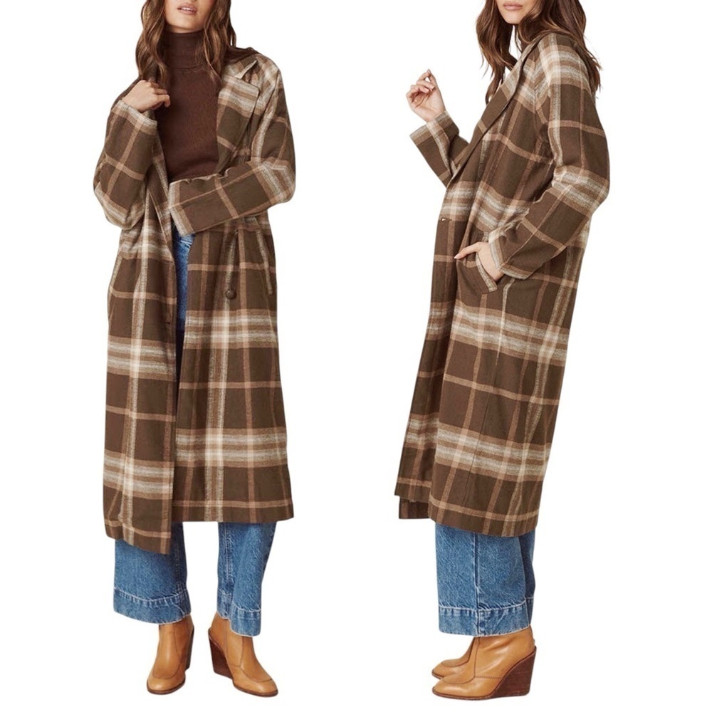 SPELL & THE GYPSY COLLECTIVE Basecamp Plaid Trench Coat‎